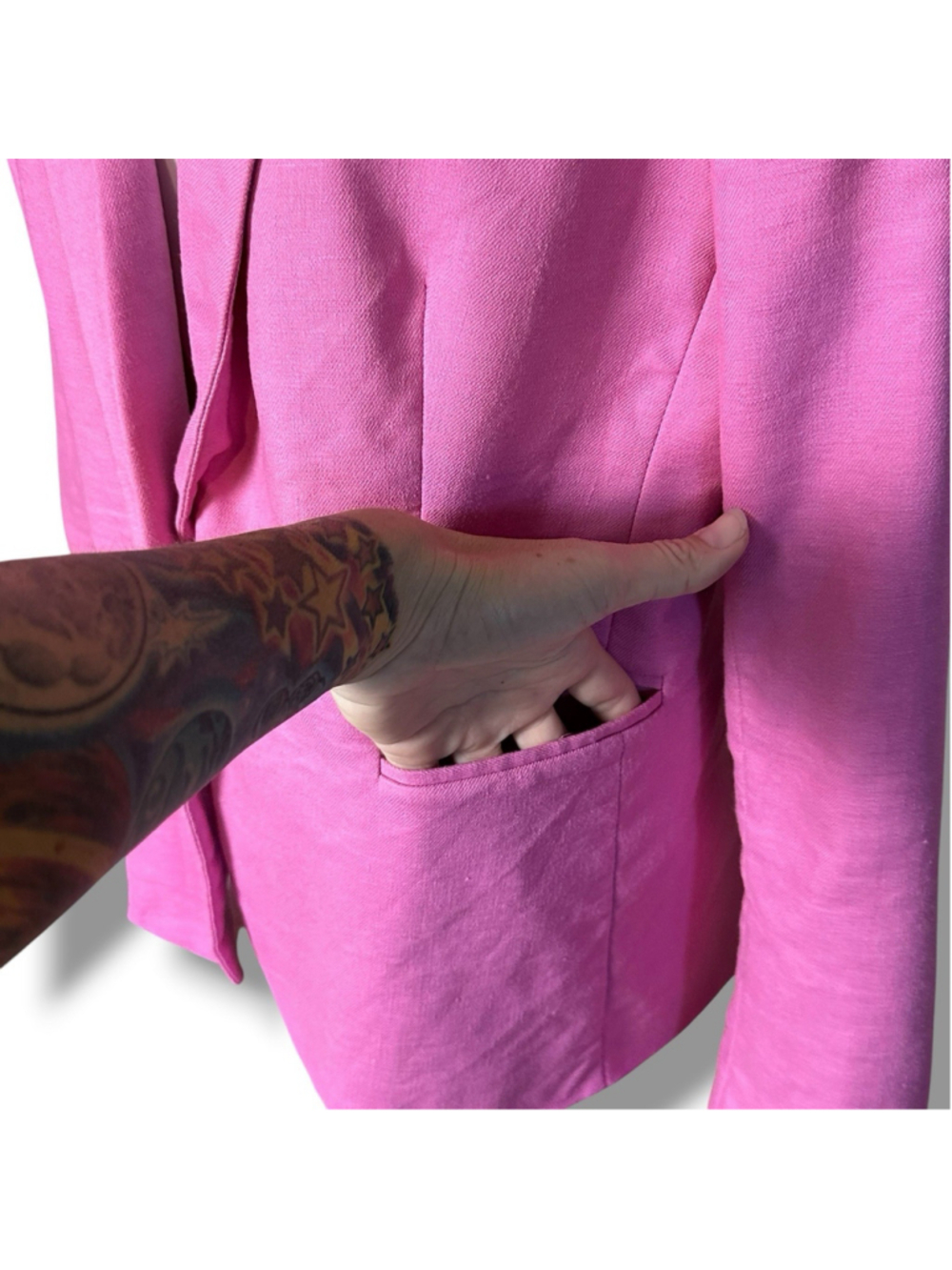 J Crew Blazer Womens 14 Pink Parke Linen Blend One Button Suit Jacket Office - Picture 6 of 12